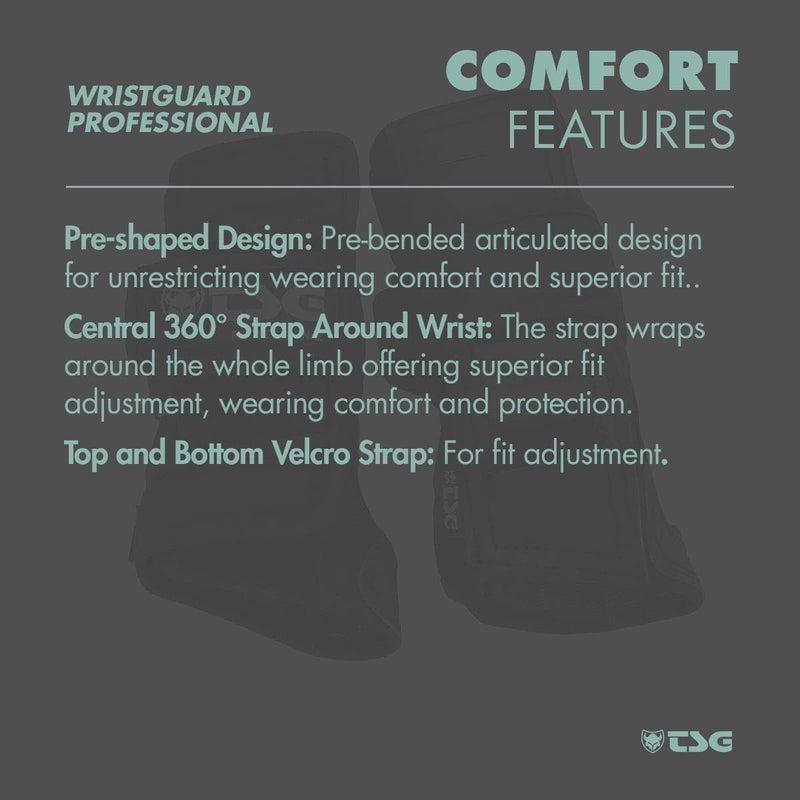 TSG Professional Wristguard, Ergonomic Splint, Palm, Wrist Support, Hardshell, Snowboarding, Skiing, Downhill, Skateboarding, Swiss Design, Black (Large) - Image 4